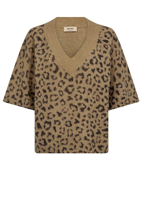 MMTaci V-neck Leo Knit True Camel - 3