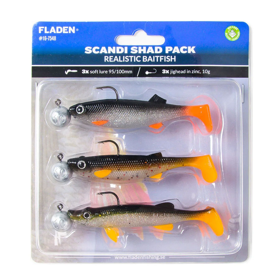 FLADEN Scandi shad pack Realistic Baitfish 3pcs 95-100mm  4pcs 58-90mm 5g-10g