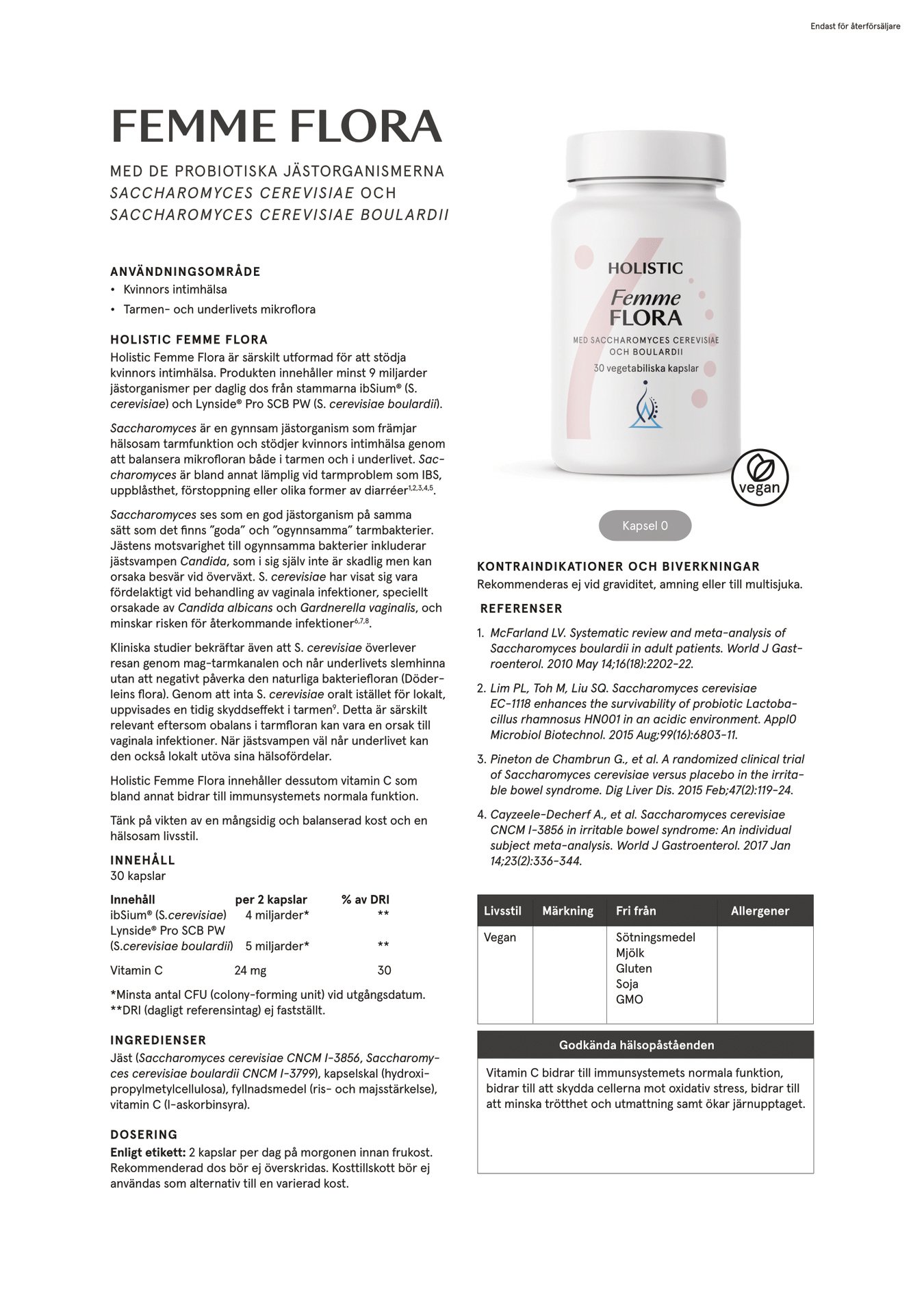 Femme Flora, 30 kapslar, Holistic - 2