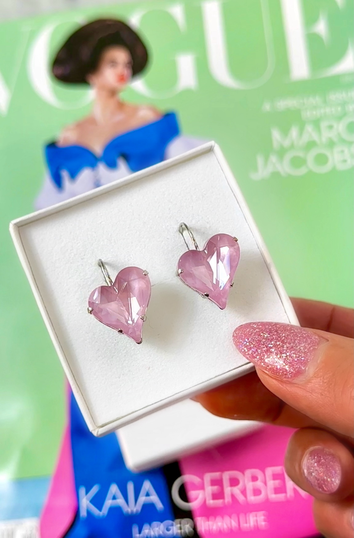 Earring Sweet Heart Soft Rose Silver