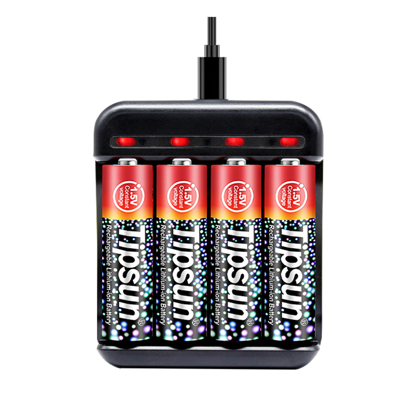 Tipsun KIT 1.5V AA Rechargeable Lithium-ion Battery with Charger