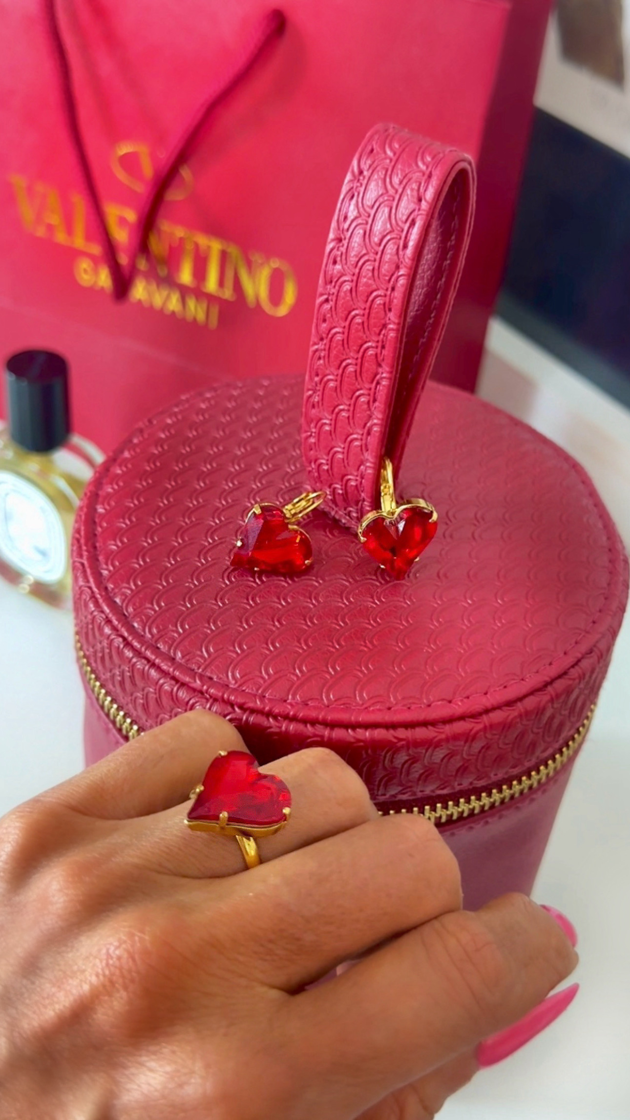 Earring Sweet Heart Red Gold - 3