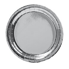 Paper plates Silver 23cm 8pcs