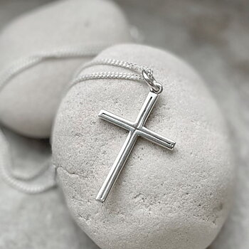 Halssmycke - Kors med pansarkedja i sterling silver HF38738