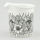 Esteri Tomula (Krokus 1978) Creamer with Black Flower Decor 7 cm