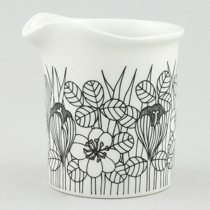 Esteri Tomula (Krokus 1978) Creamer with Black Flower Decor 7 cm
