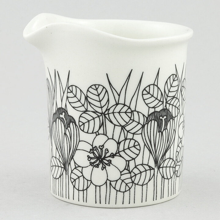 Esteri Tomula (Krokus 1978) Creamer with Black Flower Decor 7 cm