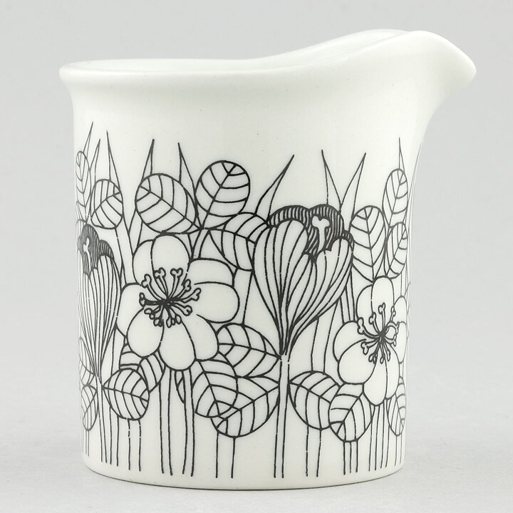 Esteri Tomula (Krokus 1978) Creamer with Black Flower Decor 7 cm