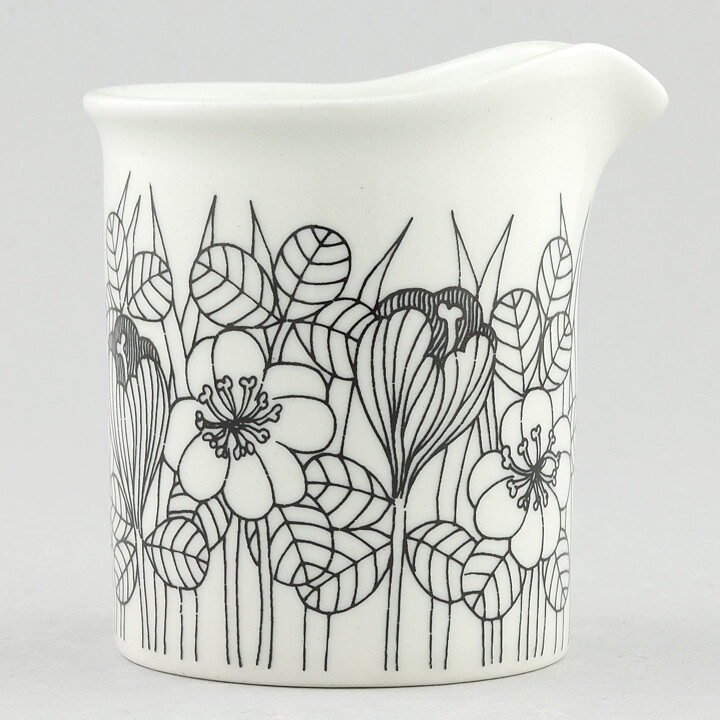 Esteri Tomula (Krokus 1978) Creamer with Black Flower Decor 7 cm