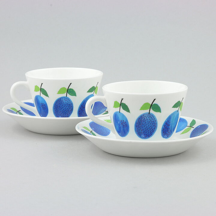 スティグ・リンドベリ Prunusシリーズ  コーヒーカップ＆ソーサー  1962年  9cm  2セット