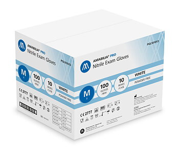 Examination glove nitrile M White 10  x 100 pcs