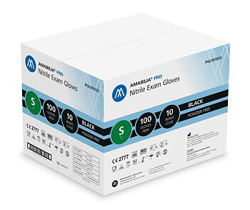 Examination glove nitrile S Black 10 x 100 pcs