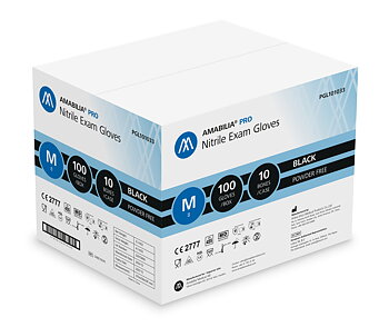 Examination glove nitrile M Black 10 x 100 pcs