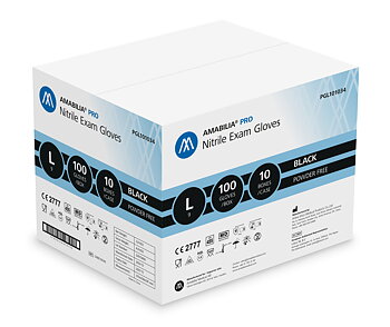Examination glove nitrile L Black 10 x 100 pcs