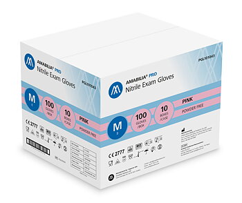 Examination glove nitrile M Pink 10 x 100 pcs