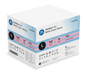Examination glove nitrile L Pink 10 x 100 pcs