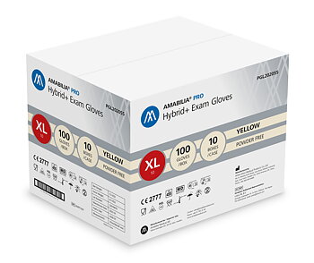 Disposable glove Hybrid+ XL Yellow 10 x 100 pcs
