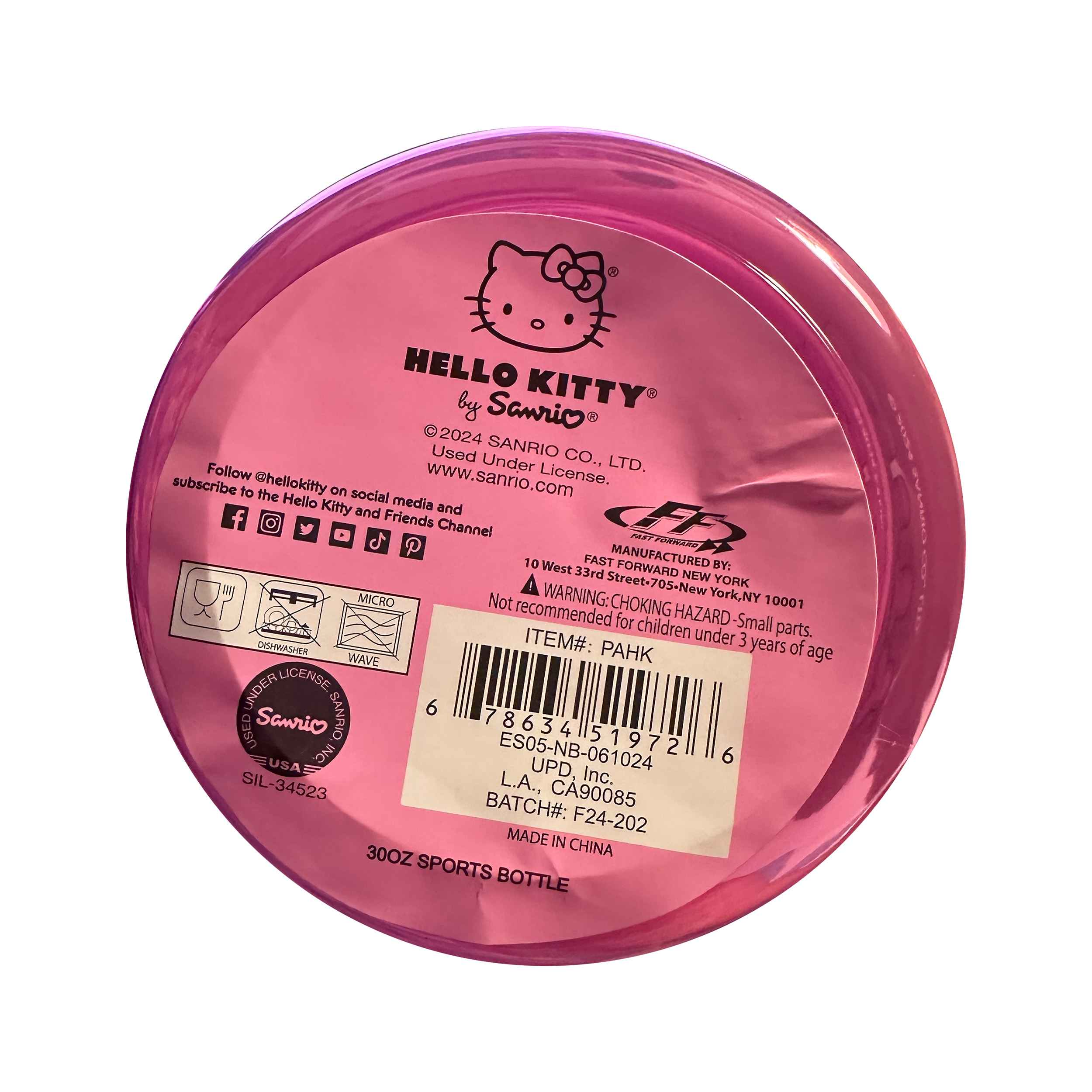 Hello Kitty Vattenflaska med Lock och Rem 887 ml - Rosa - 3
