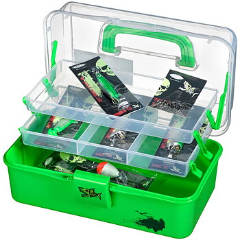 FLADEN Fiskelåda 2 plan 28x16x13cm för insjöfiske limegreen