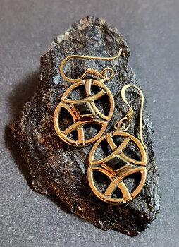 Örhängen Brons med Sten
