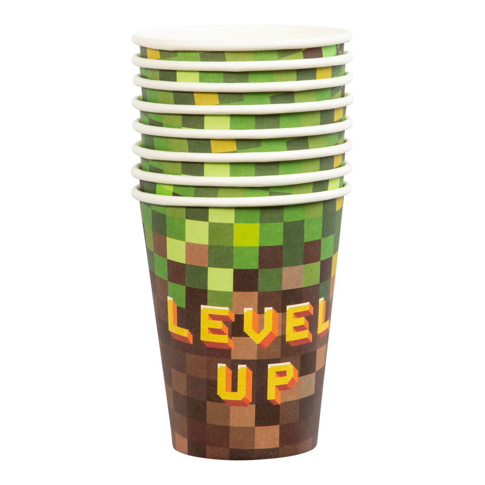 Paper Cups  Minecraft Pixel Level Up 8pcs - 2