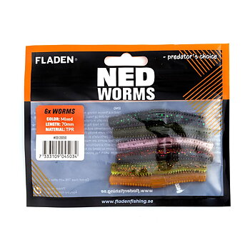FLADEN NED worm 6p 7cm assorted
