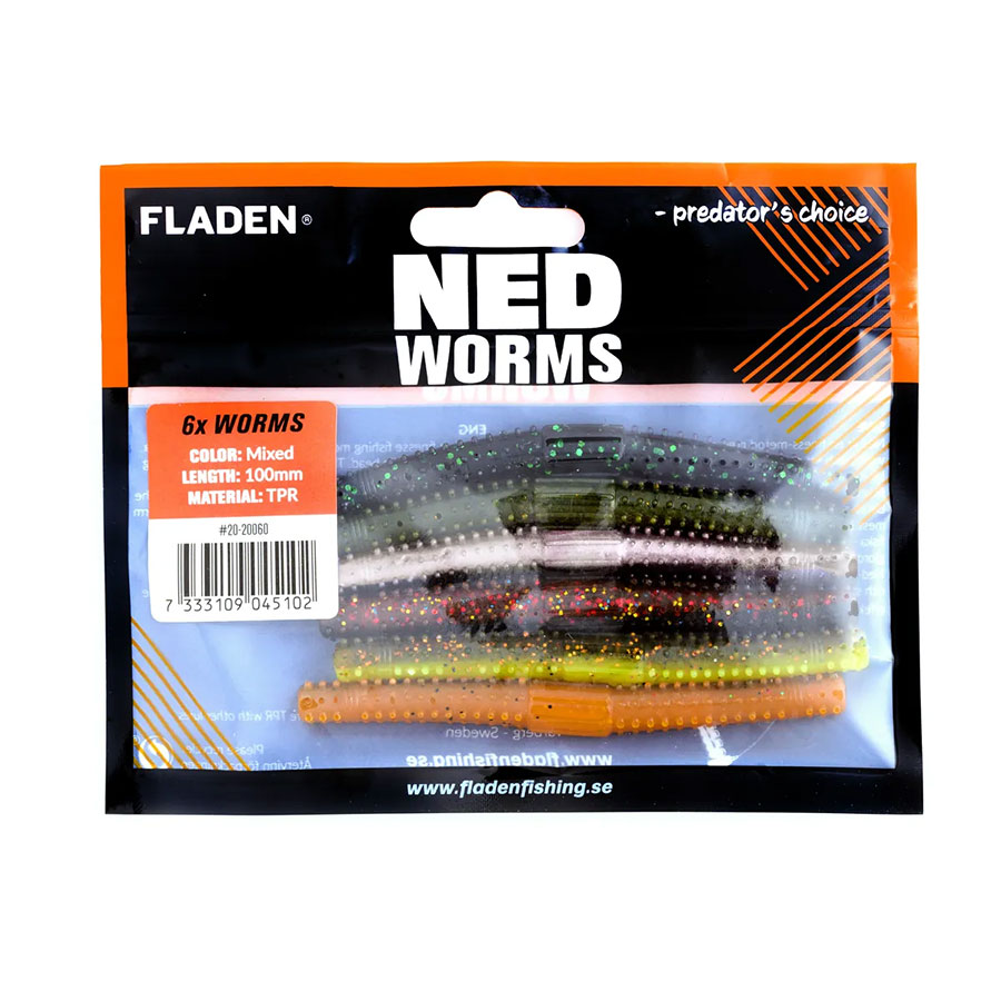 FLADEN NED worm 6p 10cm assorted