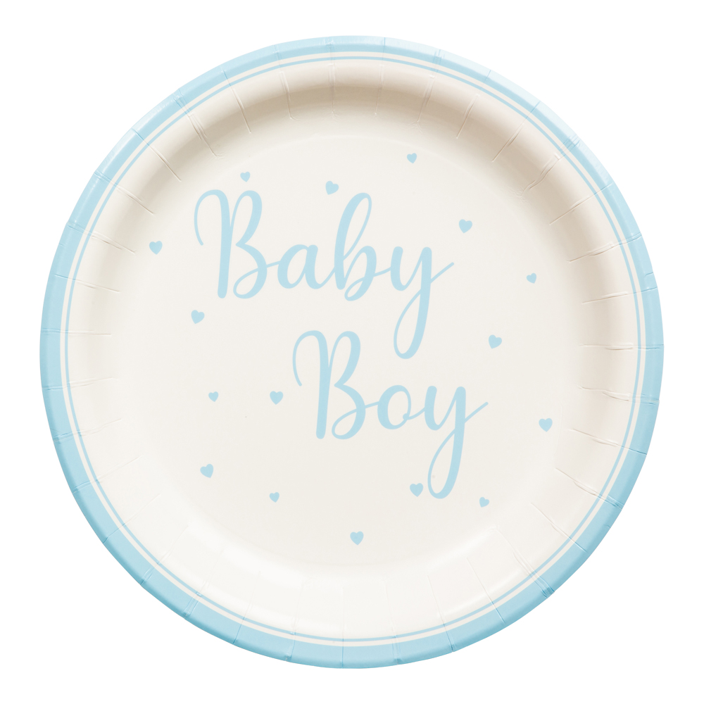Paper Plates Baby Boy 23cm 8pcs