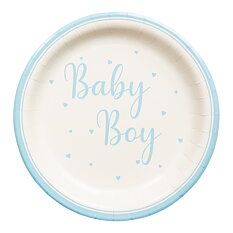 Papperstallrikar Baby Boy 23cm 8st