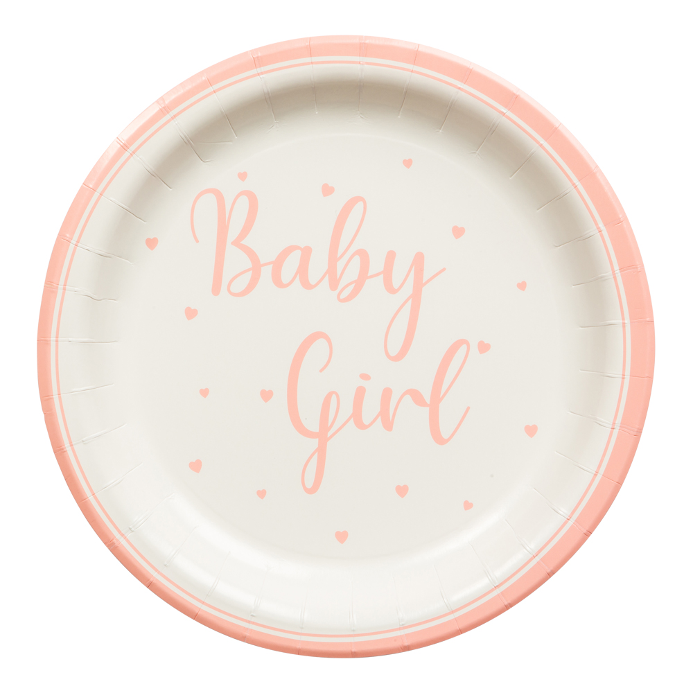 Paper Plates Baby Girl 23cm 8pcs