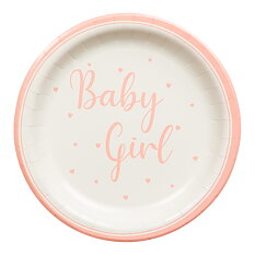 Papperstallrikar Baby Girl 23cm 8st