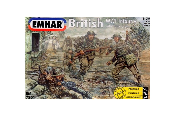Britisk infanteri & tankbesättning WWI, 52 figurer 1/72
