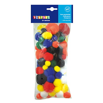 Pompom basfärger 100 st
