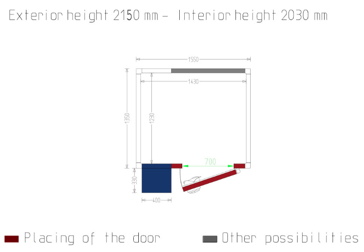 Kylrum 1550x1350mm, DIAMOND - 2
