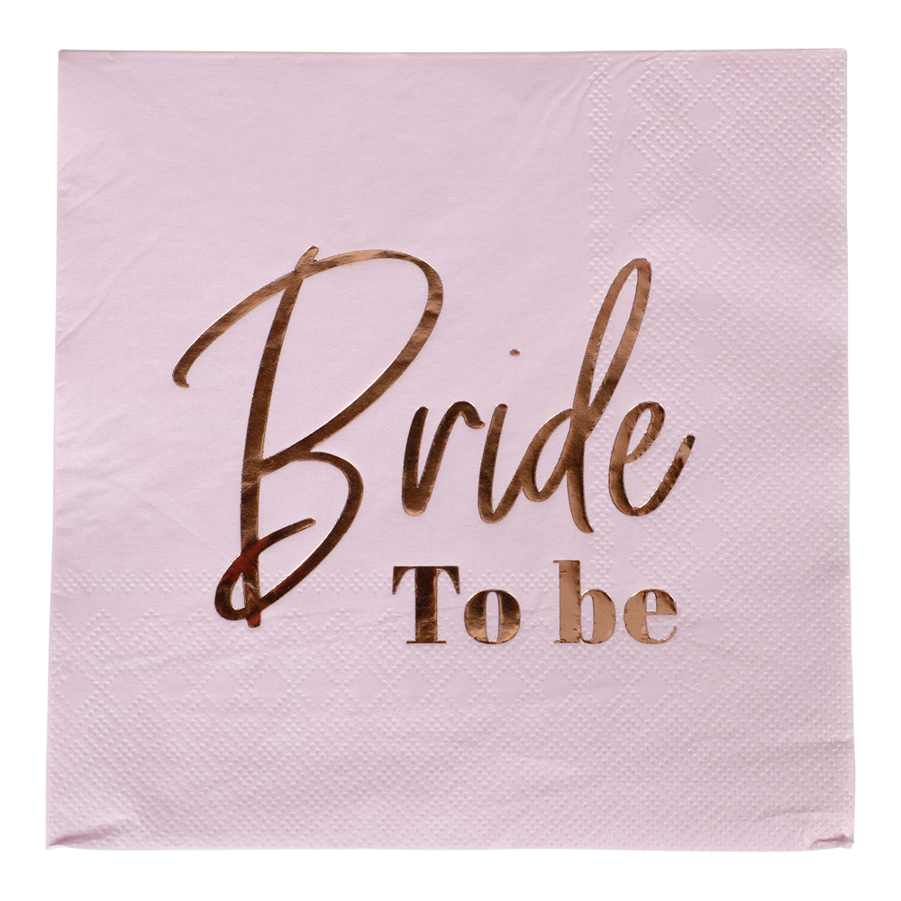 Paper Napkins Bride To Be Pink 33x33cm 16pcs