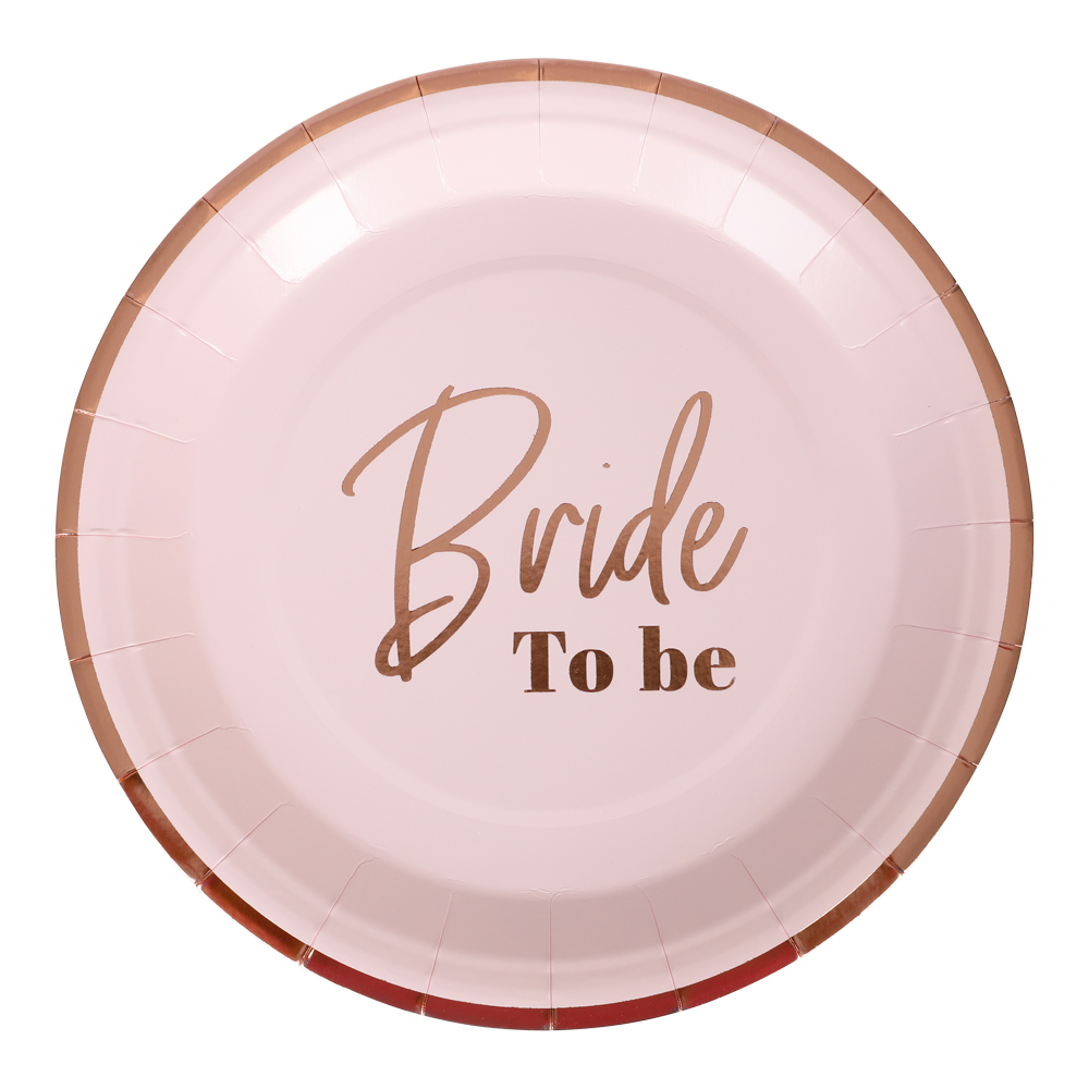 Paper Plates Bride To Be Pink 23cm 8pcs