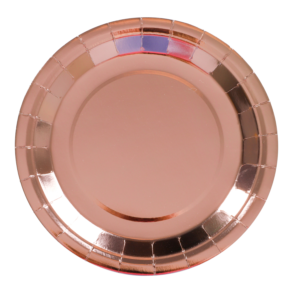 Paper Plates Rose Gold 23cm 8pcs