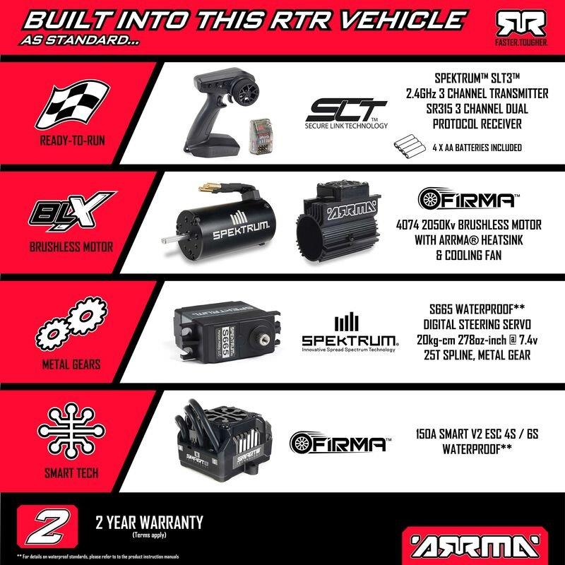 ARRMA 1/8 KRATON 6S EXB 4X4 RTR Brushless Speed Truck, BLACK - 24