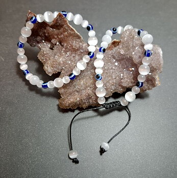  Nazar - Skyddande Ögat Armband med Vit Kattöga