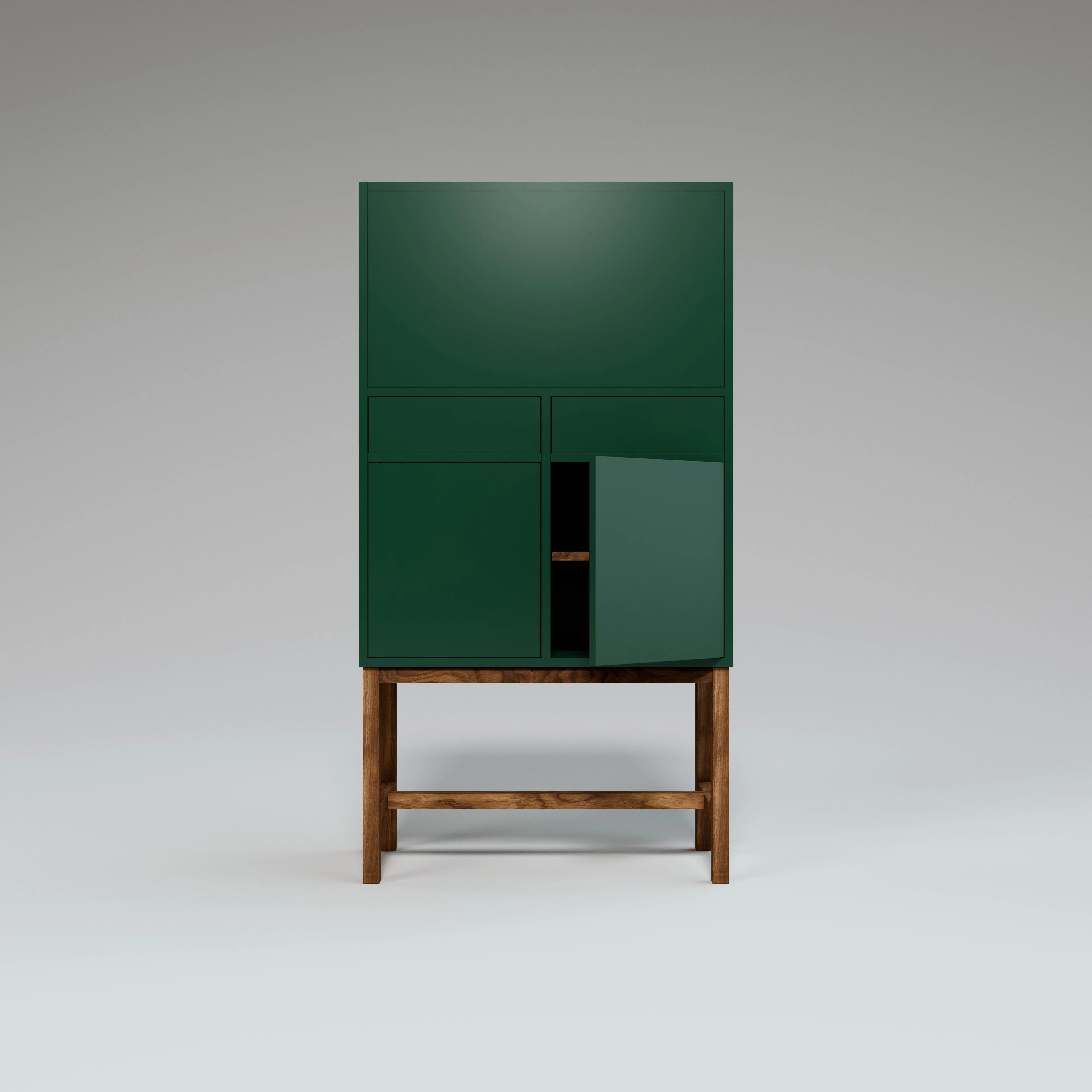 The Drinks Cabinet Forest Green, push open (no handles)  - 6
