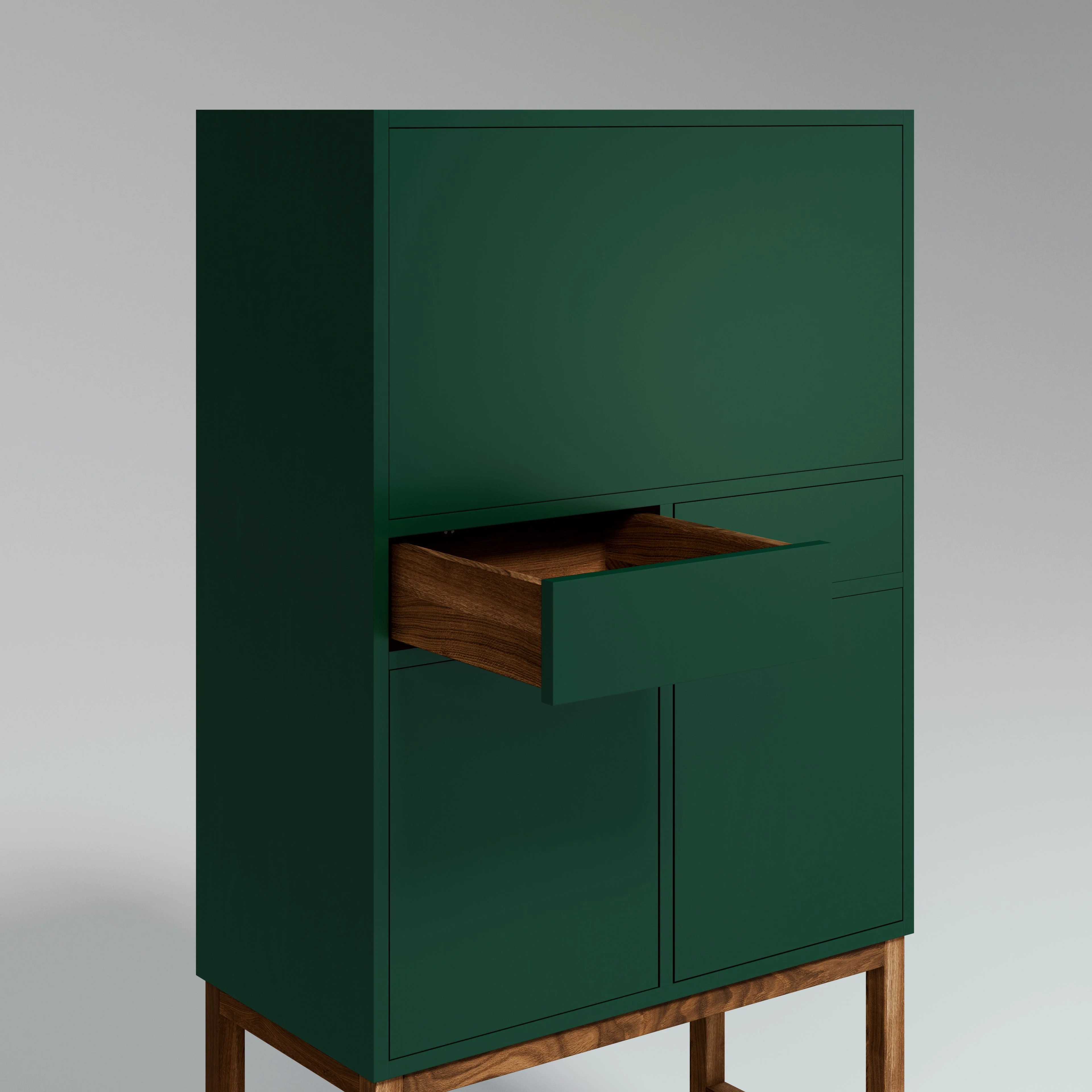 The Drinks Cabinet Forest Green, push open (no handles)  - 5