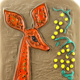Ester Wallin (1970) Wonderful Wall Plaque with Roe Deer Motif 38 cm