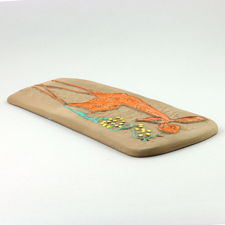 エステル・ヴァーリン  ノロジカの陶板  38cm  1970年