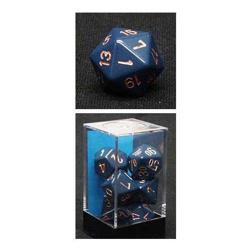 Chessex Opaque Polyhedral 7-Die Sets - Dusty Blue/Copper - 2