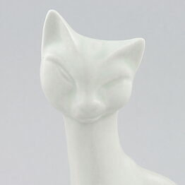 Lillemor Mannerheim (1955) White Enigmatic Cat 16 cm