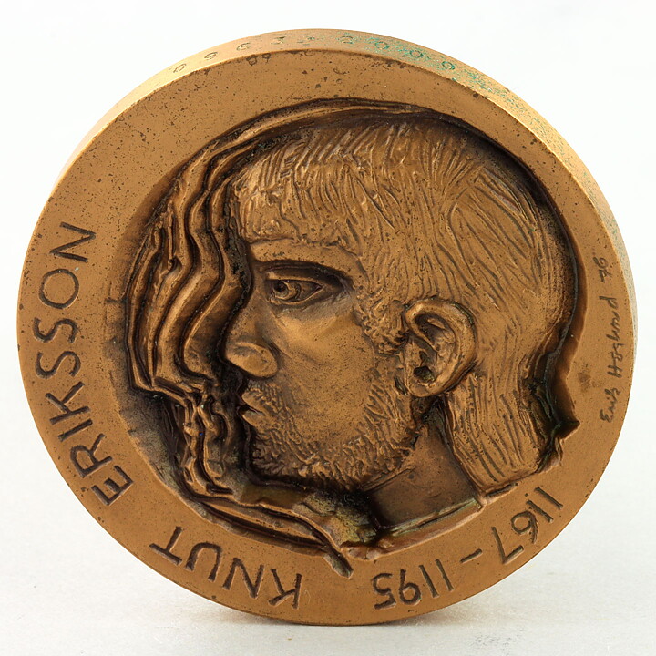 エリック・ホグラン  ブロンズのメダル  王モチーフ  (4cm)  1976年 (Knut Eriksson)  [サンプル画像]