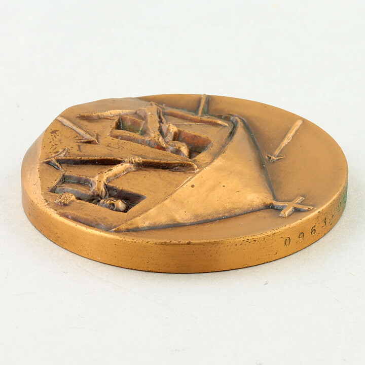 エリック・ホグラン  ブロンズのメダル  王モチーフ  (4cm)  1976年 (Knut Eriksson)  [サンプル画像]
