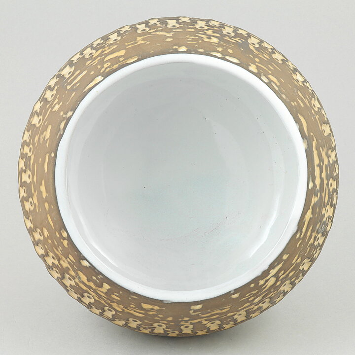 Mari Simmulson (Mexico 1960s) Brown Swelling Bowl with Relief Decor 18/9 cm (2)