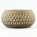 マリ・シムルソン 幾何学模様の茶色のボウル（Bowl） 1960年代  18/9cm (2)