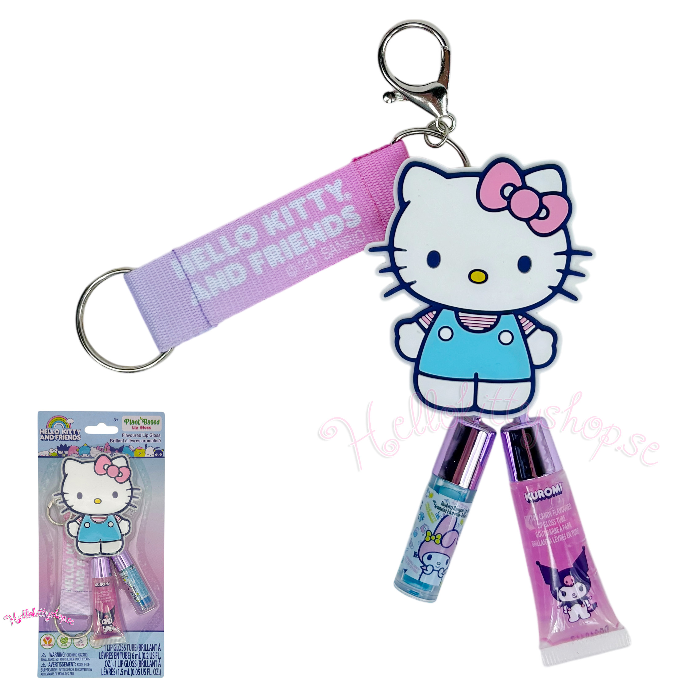 Hello Kitty & Friends Nyckelring med 2 st Läppglans 